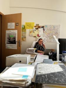 Ewa Czeczor, archives manager, at her desk in GMRC headquarters